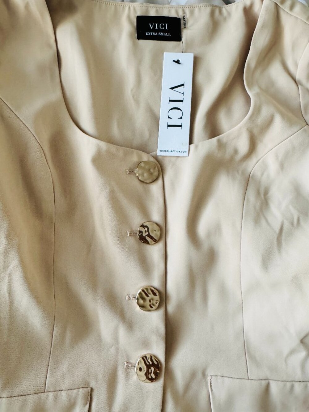 VICI Simple Shift Long Sleeve Romper- Blair Button Down Vested Romper